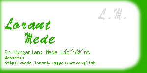 lorant mede business card